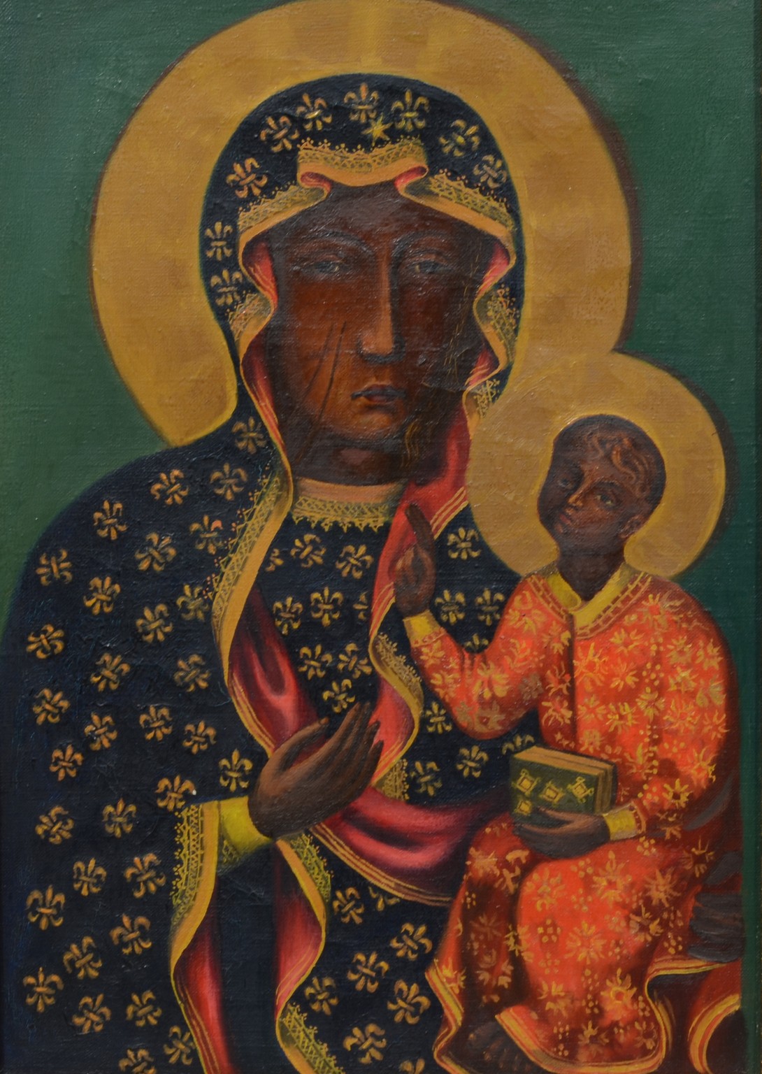 Appraisal: Byzantine Style Icon th Century oil on canvas Black Madonna