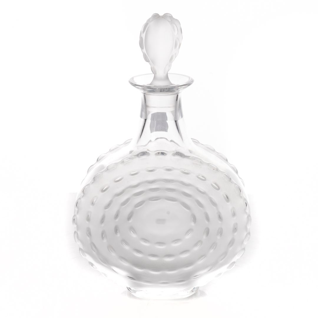 Appraisal: Lalique clear and frosted glass Parme decanter etched Lalique France