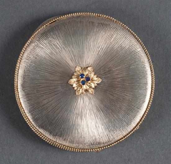 Appraisal: M Buccellati silver gold and sapphire compact signed and marked