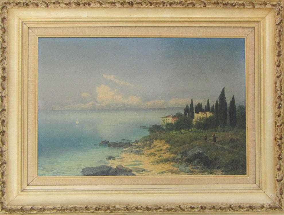 Appraisal: JOSEF SCHLOGL OIL ON PANEL Austria - Punta San Vigilio