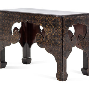 Appraisal: An Export Gilt Lacquered Low Table th Century Height x