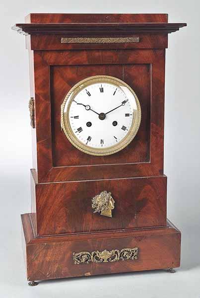 Appraisal: A Good Restauration Mahogany Bronze-Mounted Shelf Clock c porcelain dial