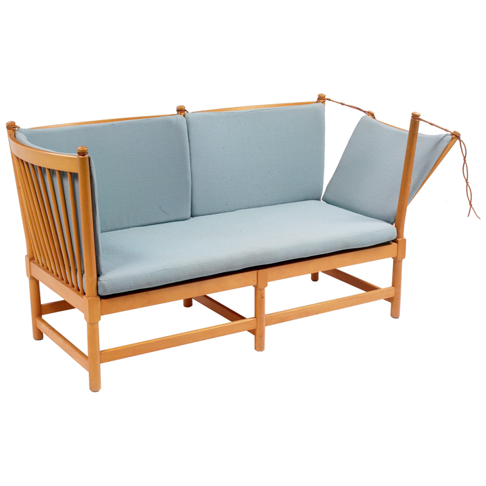 Appraisal: Borge Mogensen settee by Fritz Hansen Denmark beech frame with