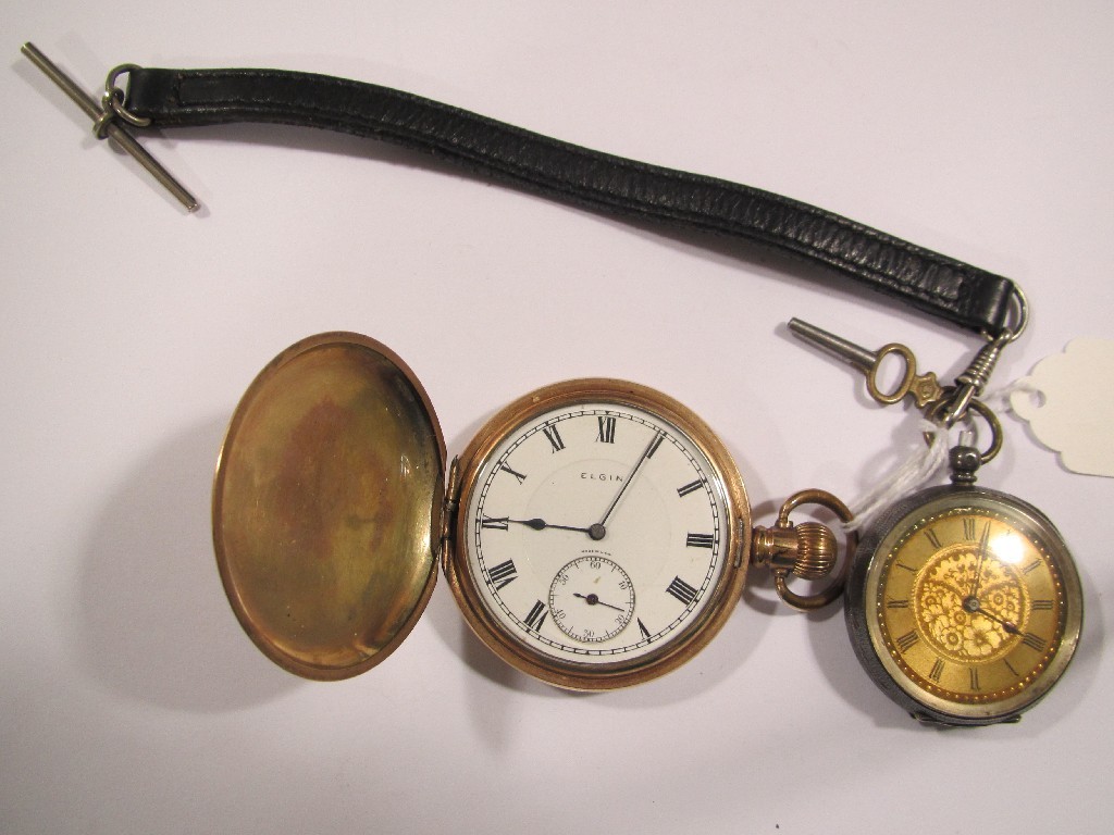 Appraisal: Lot comprising a silver open faced fob watch and a