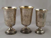 Appraisal: Judaica A pair of silver kiddush cups ht cm and