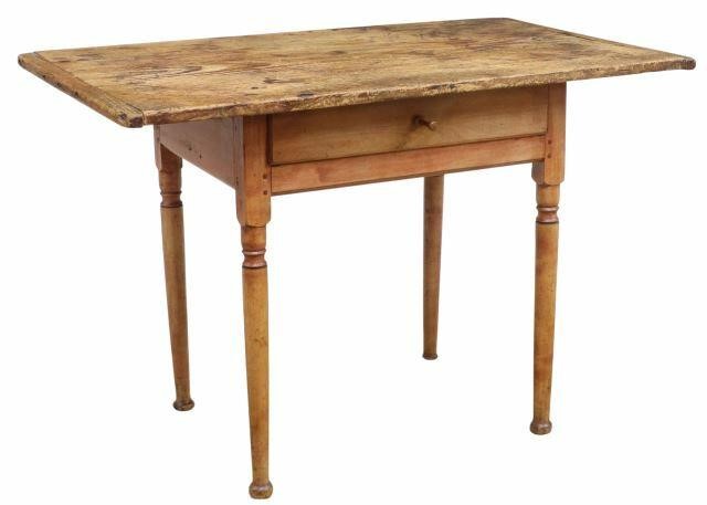 Appraisal: American pine work table fashioned with th c elements having