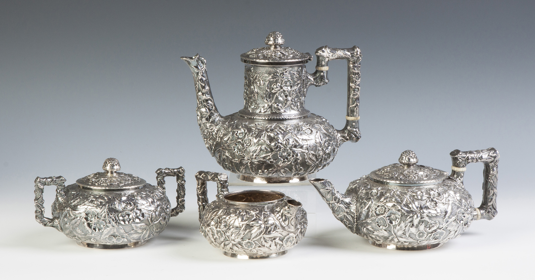 Appraisal: Dominick Haff Four Piece Sterling Silver Tea Coffee Set Repousse