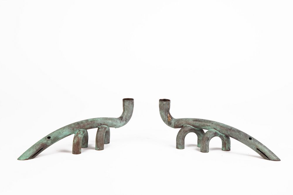 Appraisal: Jonathan Bonner Anteater Candlesticks ca Jonathan Bonner b Anteater Candlesticks