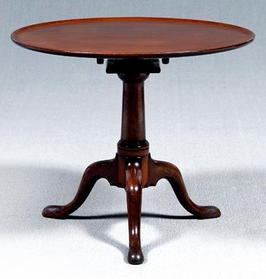 Appraisal: Chippendale tilt-top tea table mahogany with birdcage over tapered column