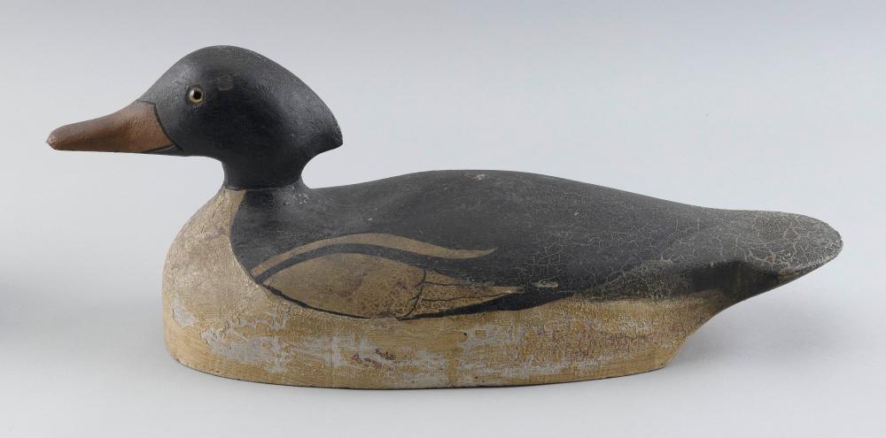 Appraisal: AMERICAN MERGANSER DRAKE FACTORY DECOY TH CENTURY LENGTH AMERICAN MERGANSER