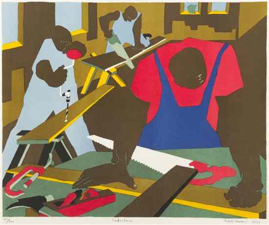 Appraisal: Jacob Lawrence American - Carpenter color lithograph edition signed Jacob