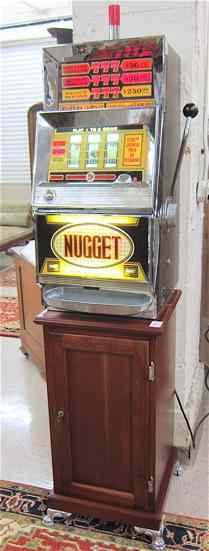 Appraisal: BALLY MODEL QUARTER SLOT MACHINE ON LATER CABINET PEDESTAL model