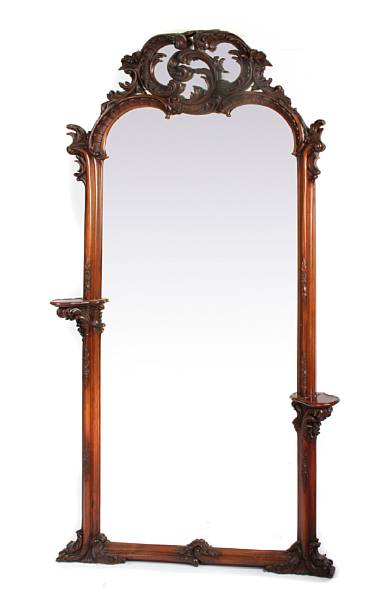 Appraisal: A Victorian Rococo mahogany pier mirror height ft in width