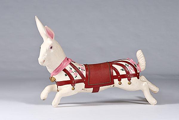 Appraisal: BAYOL CAROUSEL RABBIT Angers France by Gustave Bayol ca glass