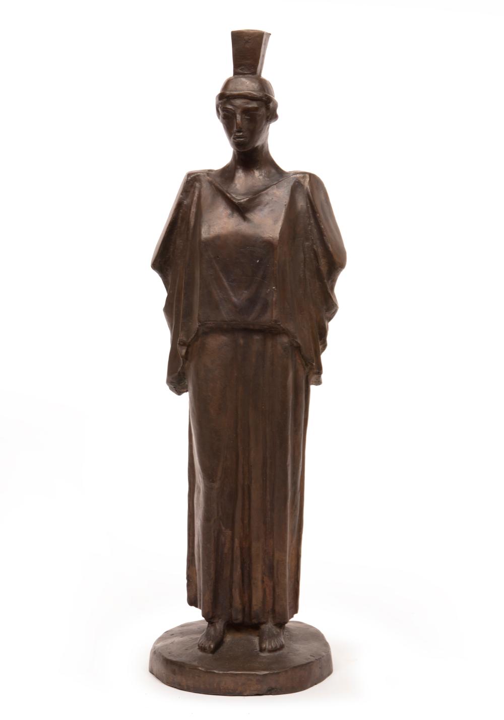 Appraisal: Art Deco Bronze Figure of a Caryatid h in w