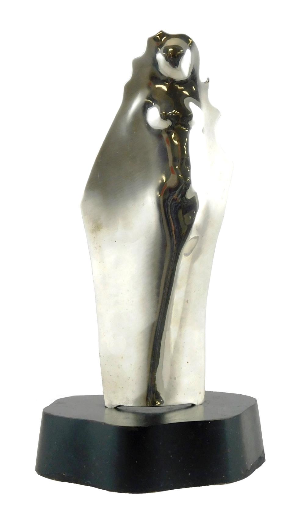 Appraisal: Contemporary stainless steel sculpture with matte to high polished finish