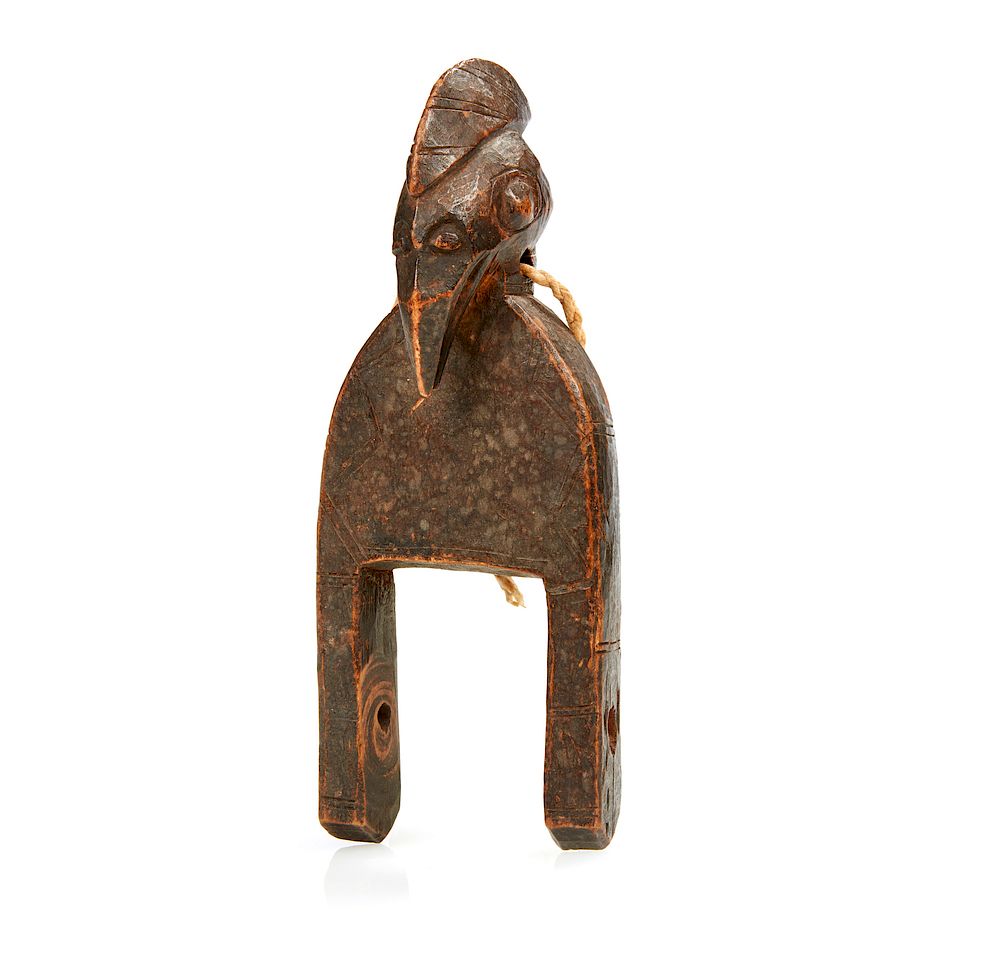 Appraisal: Senufo Bird Head Heddle Pulley A carved wood Senufo bird