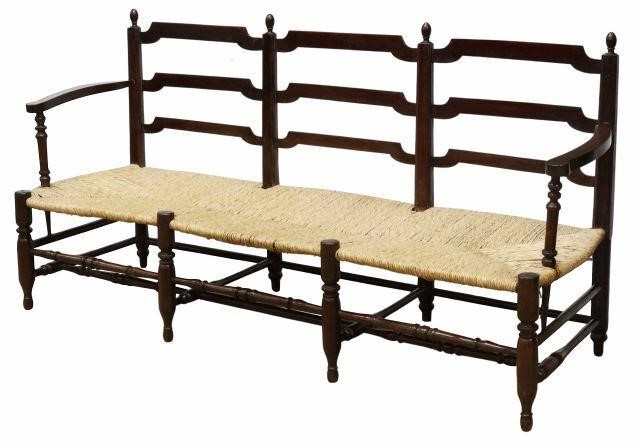 Appraisal: French Provincial triple chair back settee early th c walnut