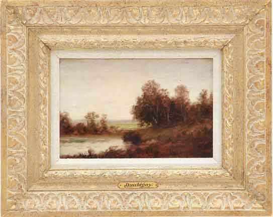 Appraisal: Charles Francois Daubigny French - LANDSCAPE AT DAWN oil on