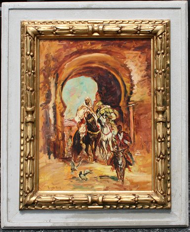 Appraisal: ROSSI Roberto Argentina - Orientalist Moroccan street scene with men