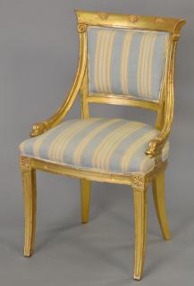 Appraisal: Gilt decorated side chair Gilt decorated side chair