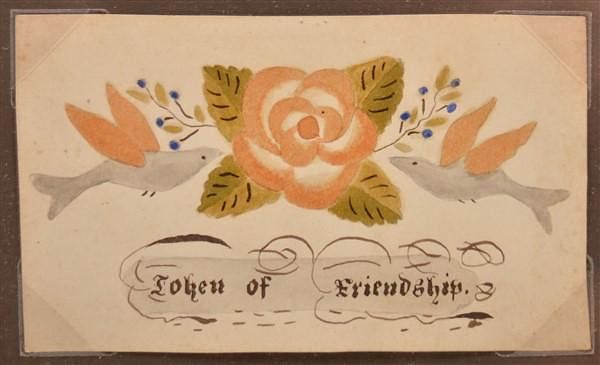 Appraisal: th Century Watercolor Drawing Token of Friendship th Century Watercolor