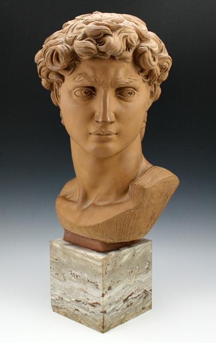 Appraisal: TERRA COTTA BUST OF DAVID '' h age unknown affixed