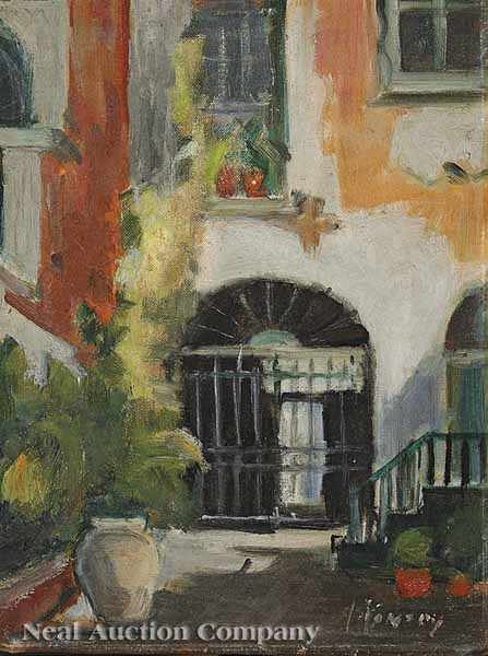 Appraisal: Alberta Kinsey American Louisiana - Brulatour Courtyard oil on artist