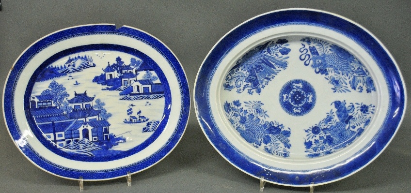 Appraisal: - Blue and white Fitzhugh meat platter lacking drain h