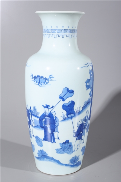 Appraisal: Chinese porcelain blue and white vase with courtyard scene six-character