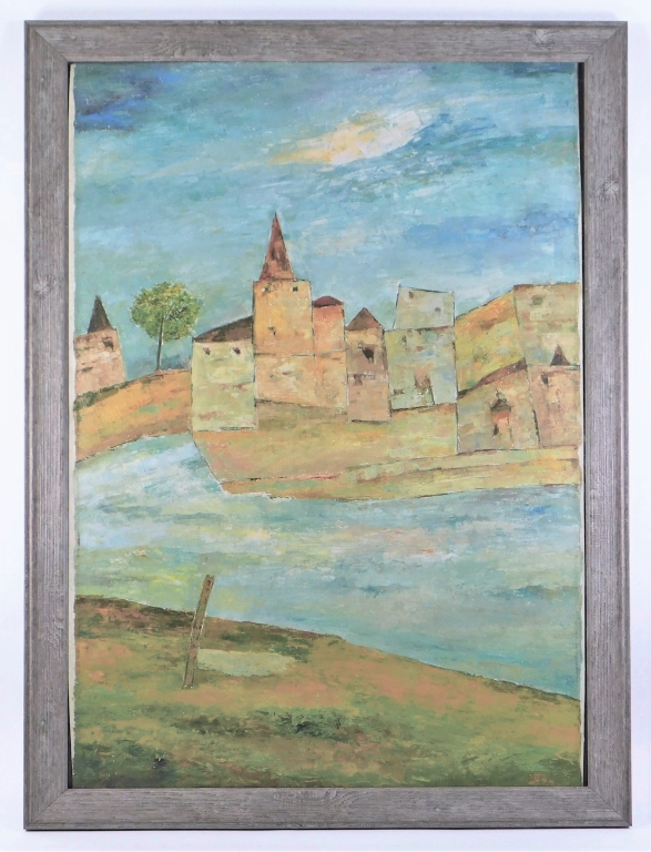 Appraisal: RAM KUMAR ABSTRACT ARCHITECTURAL PAINTING India - Part if the