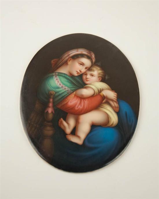 Appraisal: A KPM Handpainted Oval Porcelain Plaque with a picture of