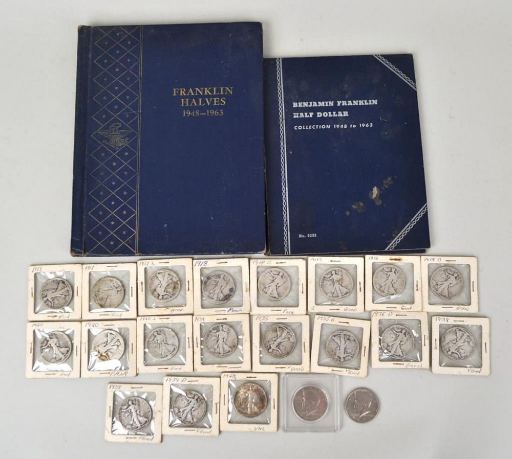 Appraisal: Two Partial U S Franklin Half Dollar Books one contains