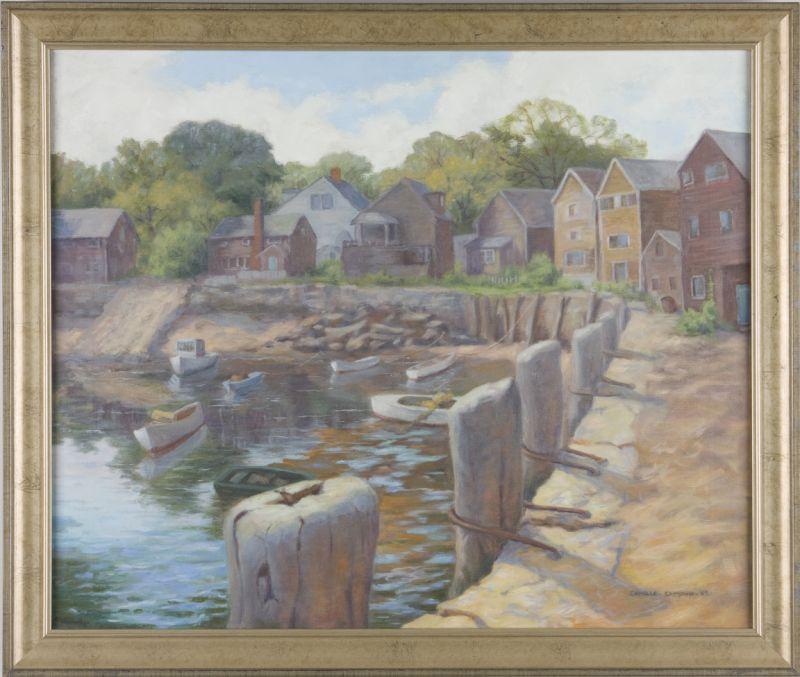 Appraisal: Camille DuMond CA - Rockport Harbor oil on canvas signed