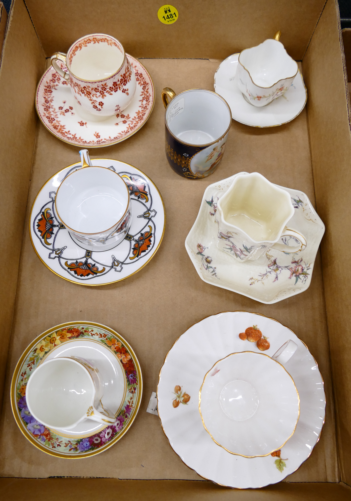 Appraisal: Box Antique Demi Cup Saucers- Meissen Etc