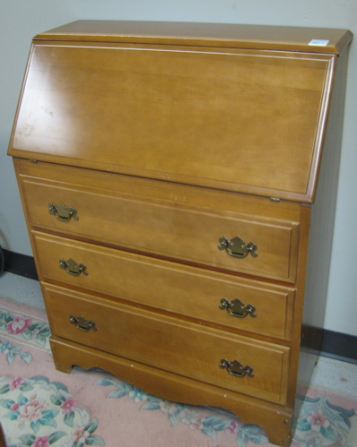 Appraisal: SMALL MAPLE DESK AND BOOKCASE Colonial Revival style American mid