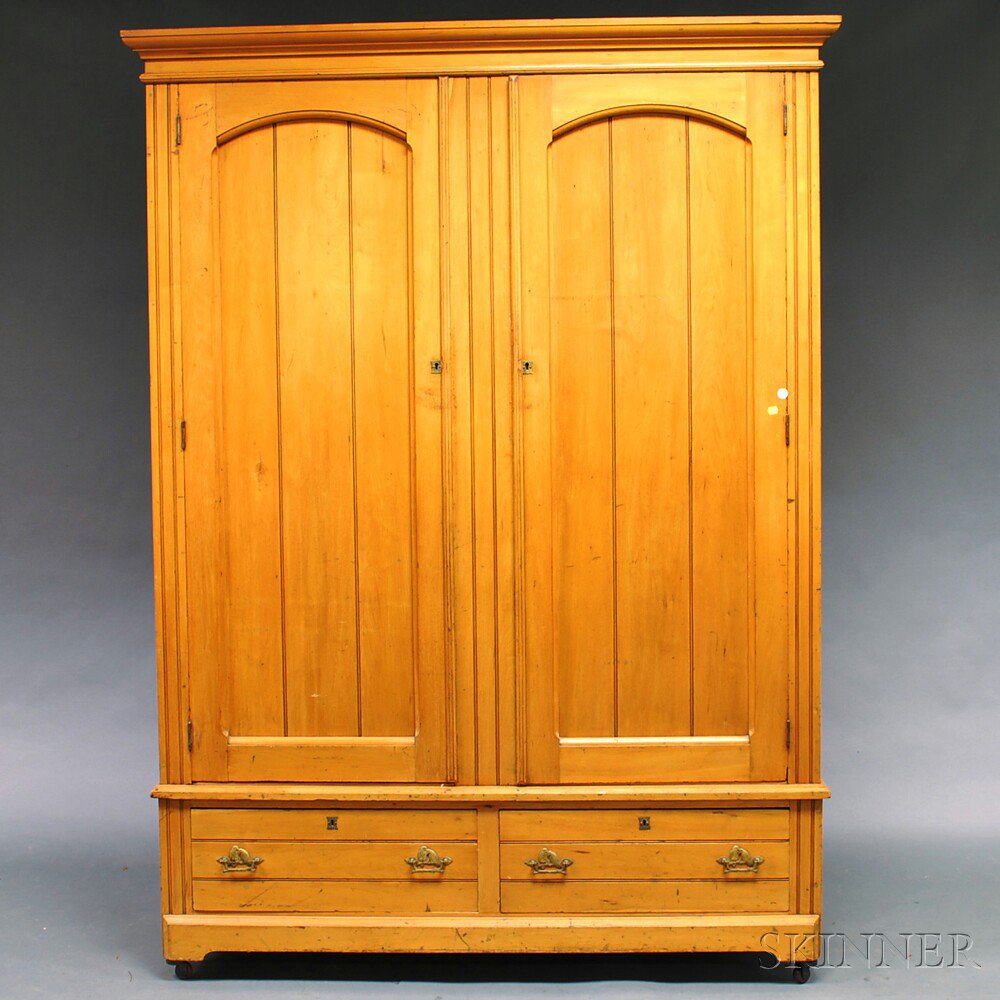 Appraisal: Late Victorian Maple Two-door Armoire late th century the molded