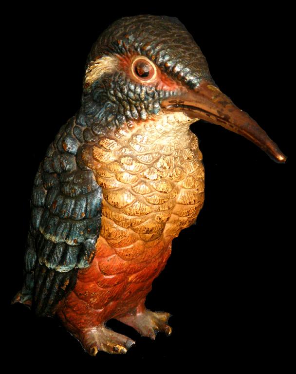 Appraisal: Good realistically modelled cold painted bronze kingfisher high