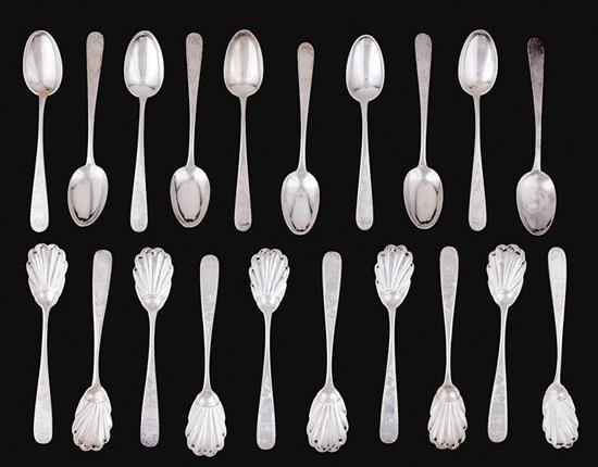 Appraisal: Kirk Son coin silver tea and dessert spoons circa Mayflower