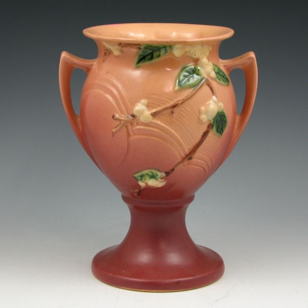 Appraisal: Roseville Snowberry urn vase in pink and mauve Marked Roseville