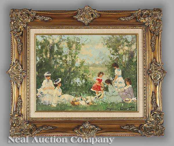 Appraisal: Stephanie Dumont American th c The Ladies Picnic oil on