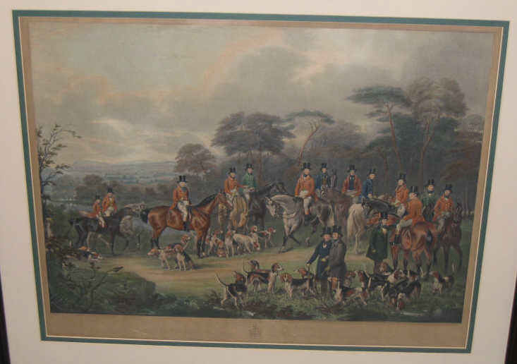 Appraisal: N BROMLEY THE BURY HUNT hand-colored engraving published London framed