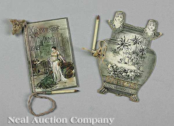 Appraisal: Mardi Gras two dance cards including High Priests of Mithras