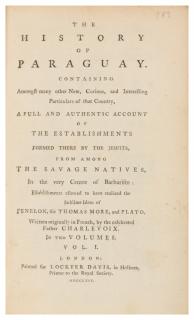 Appraisal: CHARLEVOIX Pierre Francois Xavier de History of Paraguay London volumes