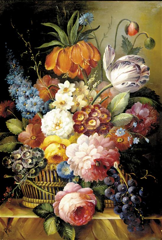 Appraisal: Dutch school th century STILL LIFE WITH FLOWERS ON A