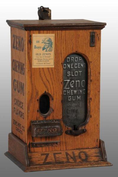 Appraisal: Wooden Zeno Gum Dispenser Description Appears to be all original