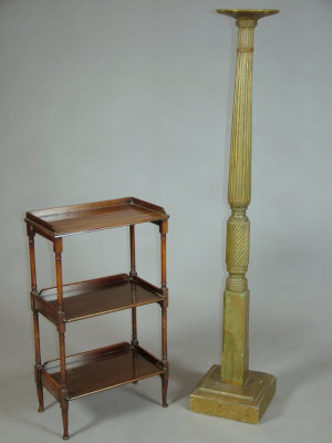 Appraisal: A mahogany three tier whatnot early th century with three