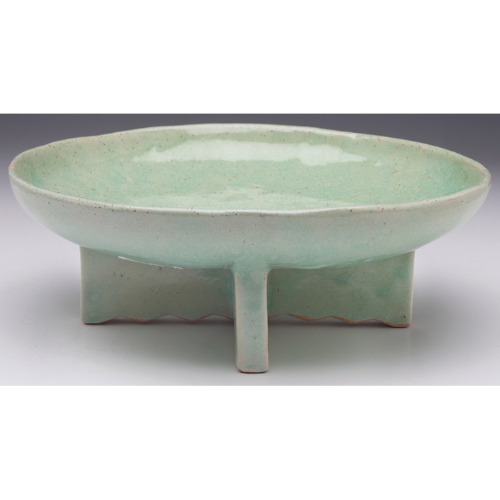 Appraisal: Hull House Kilns bowl Chicago unusual footed shape covered in