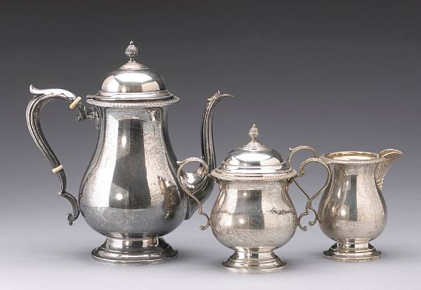 Appraisal: Property of various owners Comprising teapot sugar bowl with cover