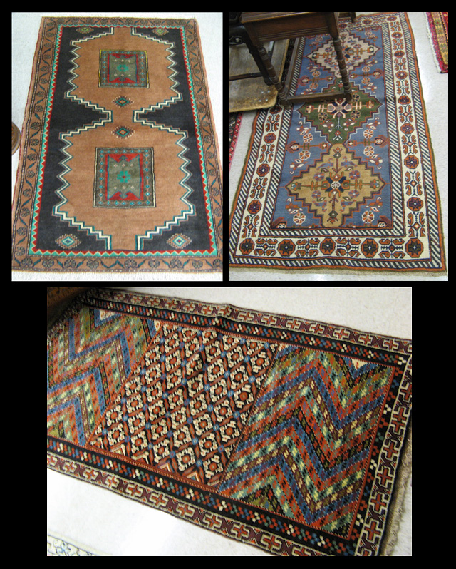 Appraisal: THREE PERSIAN BELOUCHI TRIBAL AREA RUGS all hand knotted wool